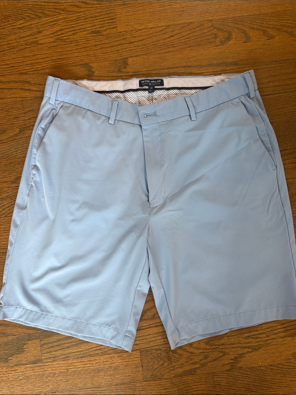 Peter Millar Light Blue Flat Front Performance Shorts